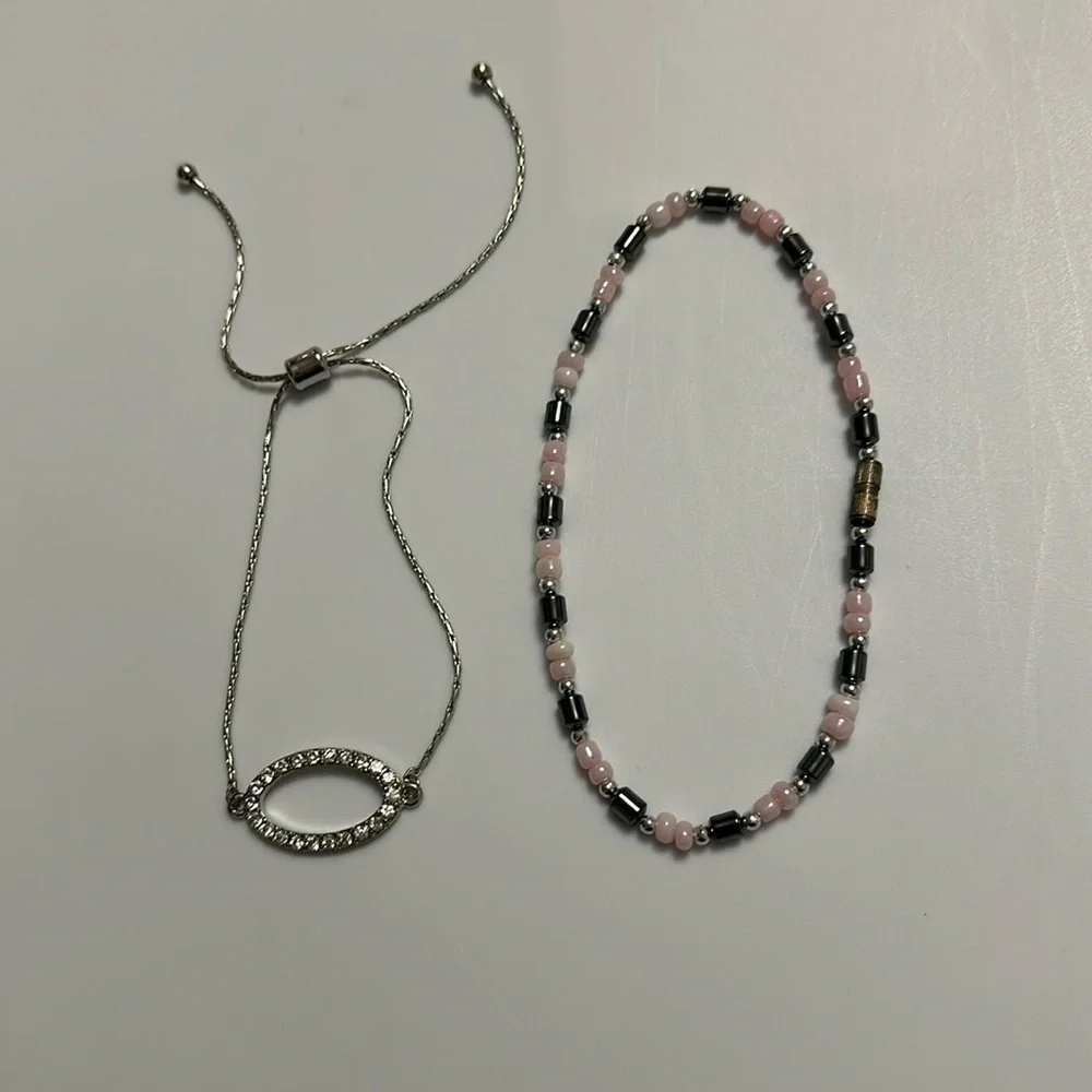 Lot of 11 Handmade Bracelets - Blue Leather Wrap Hand Stamped & Beaded - Picture 6 of 16